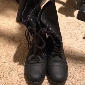 Black combat boots